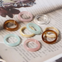 Resin Ring Female Fashion Personality Acrylic Ring Japanese Simple Index Finger Rings Clay Rings Chunky Rings