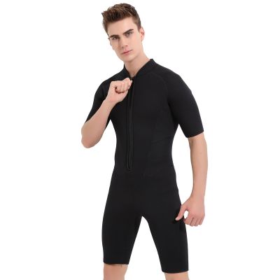 [COD] Bart professional suit 3mm mens one-piece short-sleeved snorkeling thickened warm winter swimsuit deep