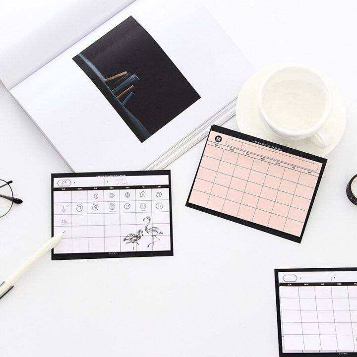 creative-simple-desktop-ตาราง-planner-รายเดือน-plan-kawaii-mini-โน้ตบุ๊คเครื่องใช้สำนักงาน-สรุปประสิทธิภาพการทำงาน