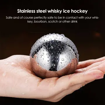 Whiskey Stones, Soccer Whiskey Balls Stainless Steel Ice Ball Reusable  Chilling Stones for Beer Liquor Juice
