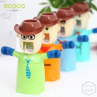 ecoco เครื่องบีบยาสีฟันแบบอัตโนมัติ พร้อมที่แขวนแปรงสีฟันและแก้วน้ำ ติดง่าย ไม่ต้องเจาะผนัง / ecoco Automatic Toothpaste Squeezing Device