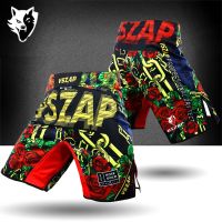 Vszap training movement sanda martial arts fitness half pants Thai boxing shorts mma combat running wulin wind exists