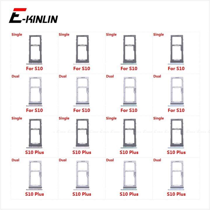 hot-anlei3-ช่องใส่ซิมการ์ดช่องเสียบถาดเครื่องอ่านตัวเชื่อมต่อที่ใส่-adapter-micro-sd-สำหรับ-samsung-galaxy-s10บวก-g975-g973ชิ้นส่วน