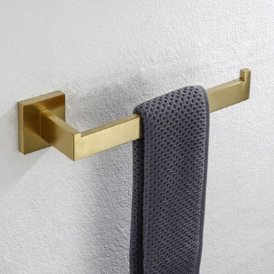 Modern Brushed Gold Towel Bar Toilet Paper Holder Bath Towel Rack Ceramic Toilet Brush Holder Bathroom Accessories Hardware Set