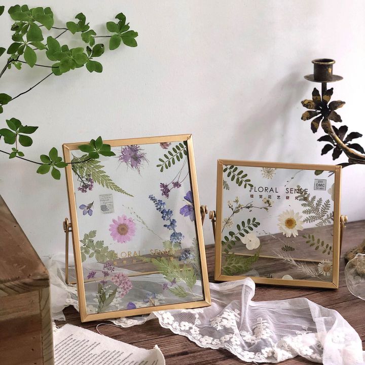 dried-flower-glass-metal-photo-frame-creative-retro-diy-plant-specimen-picture-frame-home-iron-decorative-eternal-flower-frames