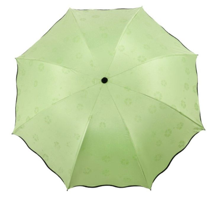 ร่มกันฝนลายดอกสุดสร้างสรรค์-ร่มร่มกันแดดยูวีกันฝนกันฝน3พับกระชับร่มสำหรับเดินทางแฟชั่น