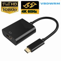 Kabel Adaptor USB C ke HDMI 4K 60Hz kabel Adaptor Tipe C ke HDMI 4K DVI kabel VGA USB C Video Monitor Adaptor untuk Apple MacBook Pro Samsung