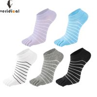 1 Pair Pure Cotton Five Finger Ankle Socks Woman Girl Striped Solid Fashion Cute Harajuku No Show Socks With ToesHot Sell
