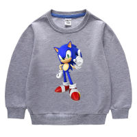 Sonic The Hedgehog ผ้าฝ้าย100% รอบคอเด็กเสื้อผ้าเด็กเสื้อกันหนาวสำหรับชายหญิงฤดูใบไม้ผลิและฤดูใบไม้ร่วงแขนยาว Hooded เสื้อกันหนาวกีฬา2-9ปี