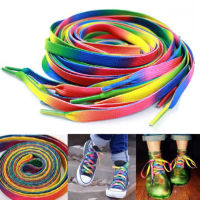 1คู่110ซม. Multi-สี Rainbow แบนกีฬารองเท้า Laces Shoelaces Strings สำหรับรองเท้าผ้าใบ Unisex Rainbow Shoelace