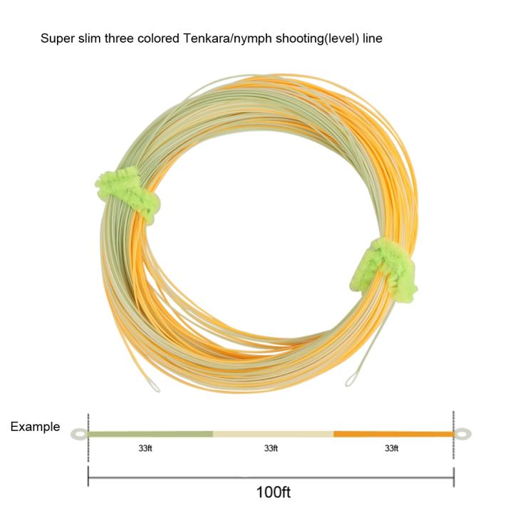 ลดราคา-aventik-บางเฉียบสามสีเอ็นตกปลาแมลงวันยิงเทนกาเอ็นตกปลานางไม้100ft-0-55มม-เอ็นตกปลา