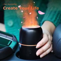 【DT】  hotCar Humidifier Flame LED Light Type-C 100ml Auto Diffuser Air Purifier Air Freshener For Car Aroma Aromatherapy Diffuser