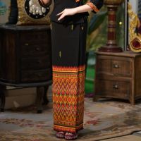 ♛❂  Ms in xishuangbanna dai with traditional dress black colours show thin national wind Thai clothing stage suits