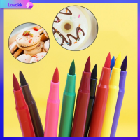 LOVOKK 2PCS พลาสติกทำจากพลาสติก ปากกาหมึกที่กินได้ 10สี ฟองดองวาดบิสกิต ปากกาสีผสมอาหาร ดีไอวาย ปากกาเม็ดสี เครื่องใช้ในครัว