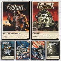 วิดีโอเกม Fallout: Brotherhood Of Steel 80S ภาพวินเทจสำหรับห้องนั่งเล่น Wall Art Home Decor ภาพวาดผ้าใบพิมพ์โปสเตอร์