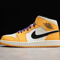 2023 HOT ●Original NK* A J 1 Mid L- A- Yellow Mens And Womens Basketball Shoes Sneakers [Free Shipping]