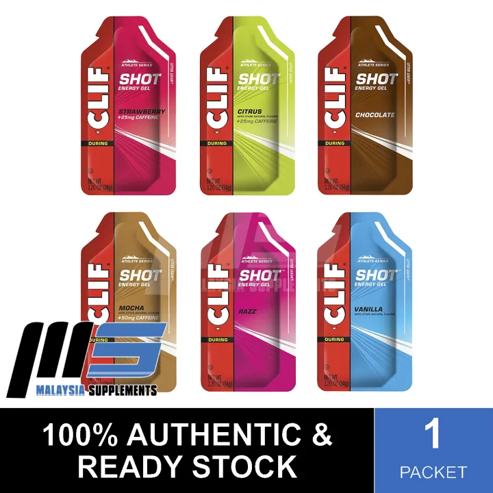 CLIF SHOT Energy Gels, 1 Packet Cycling, Running, Marathon, Hiking