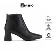 Boot nữ PABNO PN651, Bốt nữ da cổ cao viền bên khóa kéo cao cấp