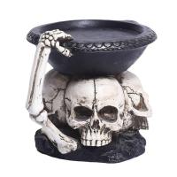 Resin Candlesticks Candle Holders Resin Skeleton Candle Holder Decorative Resin Skull Candle Holder Halloween Decor Dining Table Decor For Living Room Garden responsible