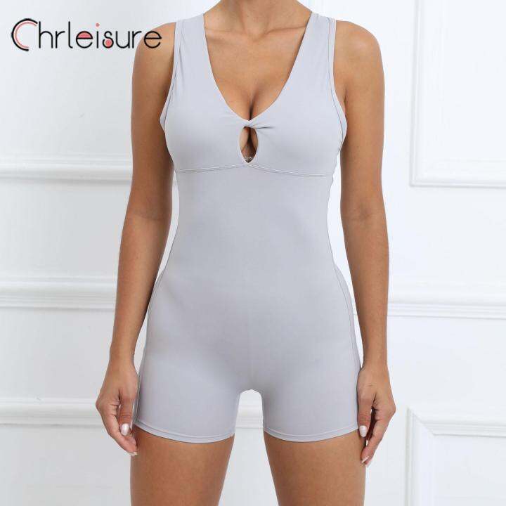 chrleisure-one-piece-yoga-suit-sexy-pleated-hip-beauty-back-hollow-yoga-shorts-set-quick-drying-fitness-sports-yoga-jumpsuit