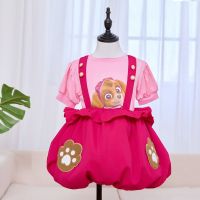 CUI YI SHOP dress suit autumn childrens style princess 2023 new summer suspender two-piece set