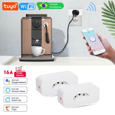 ❡◆♀ Gleco Tuya Wifi Brazil Smart Plug 16A Brasil Inteligente Socket Smart Home Automation Power Outlet Works With Alexa Google