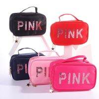 【CW】❏  New Sequined Pink hand-held Make-up Korean Edition Hand-held bag