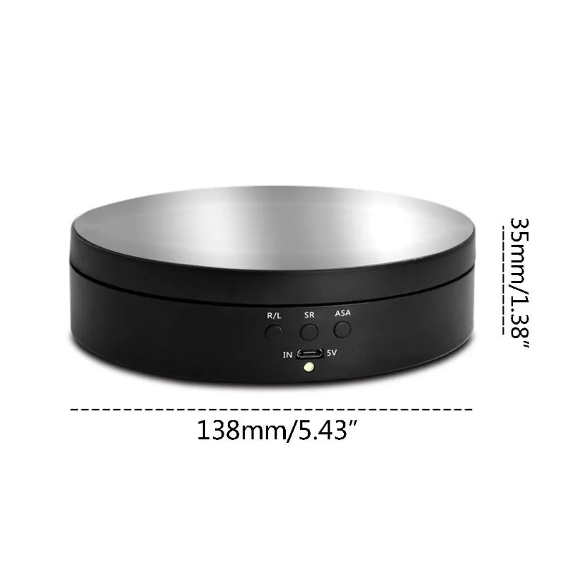 3 Speed Electric Rotating Display Stand 360 Degree Jewelry Turntable Rotating  Base Rotary Table For Photography