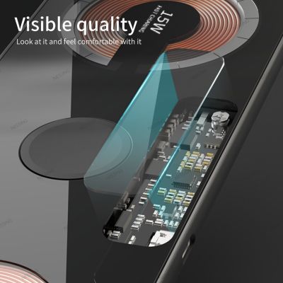 แท่นชาร์จไร้สายแม่เหล็ก Qi โปร่งแสงสำหรับนาฬิกา Apple Iphone 13 12 Pro Max Airpods 15W ชาร์จไร้สายอย่างเร็ว