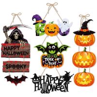 Halloween Party Decors Pumpkin Ghost Bat Door Hanging Pendents Happy Halloween Ghost Festival Party Decorations for home