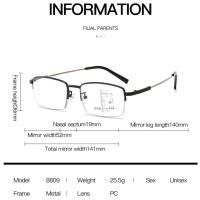 Color Changing Distance And Near Dual-use Reading Glasses, Progressive Multi-focus Smart Zoom Titanium Memory Anti-blue Reading Glasses +100,+150,+200,+250,+300,+350