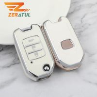 dvfggv 2/3Buttons Auto Shell Fob TPU Car Flip Key Case Cover Keychain For Honda Civic HRV CRV XRV CR-V Crider Odyssey Pilot Fit Accord