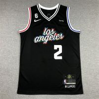 เสื้อกีฬาบาสเก็ตบอล ลายทีม Los Angeles LA Clippers Kawhi Leonard สีดํา สําหรับผู้ชาย 2023 2023