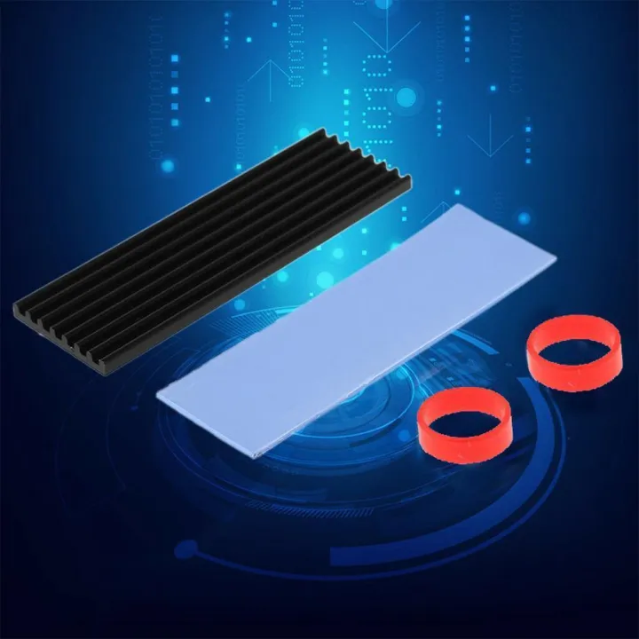 M.2 NGFF NVMe 2280 PCIE SSD Aluminum Cooling Heat Sink Pad With (Black