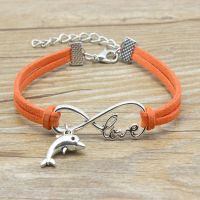 Infinity Love Dolphin Animal Charm Bracelet Suede Leather Adjustable Bracelets Women Girl Minimalist Best Friends Gift Jewelry