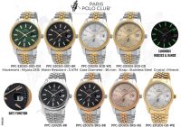 Paris Polo Club นาฬิกาข้อมือผู้หญิง สายสแตนเลส รุ่น PPC-230201,PPC-230201-SGD-GN,PPC-230201-SGD-BK,PPC-230201-SGD-WE,PPC-230201-SGD-GD,PPC-230201-BK,PPC-230201-SRG-BK,PPC-230201-SRG-RG,PPC-230201-GD-WE