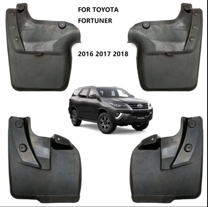 Set Front+Rear Mud Flaps Splash Guard Toyota Fortuner 2016 2017 2018