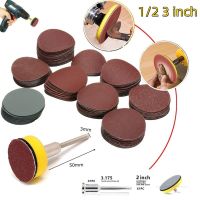 102/52pcs DIY flocking sanding discs pad kit 1/2/3 Inch Grit Abrasive Polish Wheel Wood Sanding Paper Set for Dremel Rotary Tool Cleaning Tools