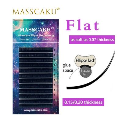 New best selling c/d curl flat lashes extension for professionals ellipse flat lash super matte silk mink flat eyelash Cables Converters