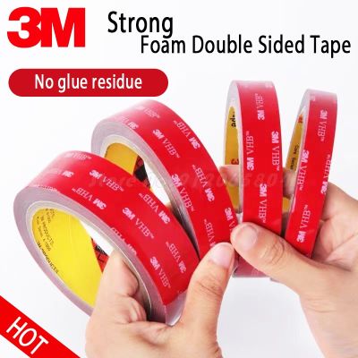 ∏☬ 3M Heavy Duty For Car VHB Strong Sticky Double Sided Tape Adhesive Anti-Temperature Waterproof Thickness 0.8mm Office Decor Home