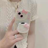 เคสโทรศัพท์ตั้ง Sanrio Hello Kitty แบบดั้งเดิมสำหรับ iPhone 14 11 13 12 Pro Max XR XS 7 8 Plus SE 2ฝาครอบกันกระแทก Y2K อุปกรณ์เสริม