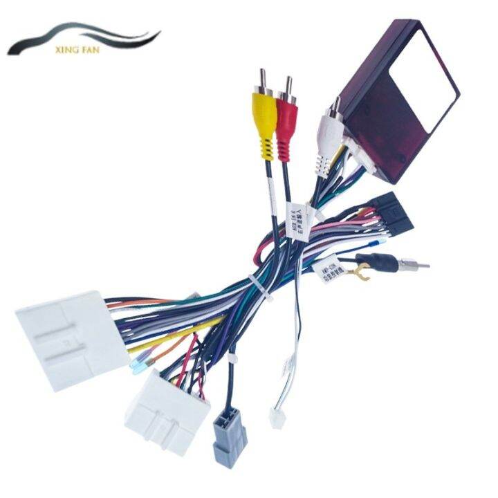 XINFAN Harnes Kabel Audio 16pin Mobil dengan Kotak Canbus untuk Nissan
