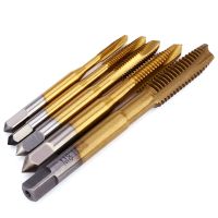 5pc / set HSS M3 M4 M5 M6 M8 เครื่อง Spiral Point Straight Fluted Screw Metric Plug Hand Tap Drill สําหรับงานโลหะ