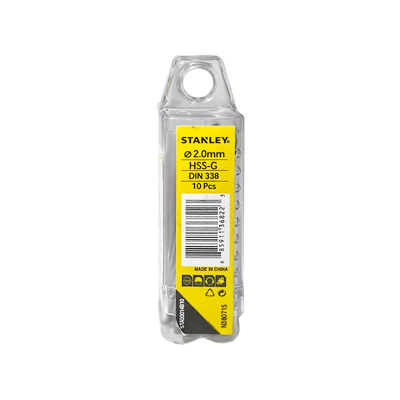 ดอกสว่านเจาะเหล็ก STANLEY รุ่น STA50014B10-HSS ขนาด 2 มม. (แพ็ค 10 ชิ้น) สีดำ - เหลือง [มีเก็บเงินปลายทาง]