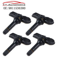 YAOPEI 4PCS TPMS Sensor ระบบตรวจสอบความดันยางสำหรับ Peugeotcitroen OEM 9811536380 433MHZ