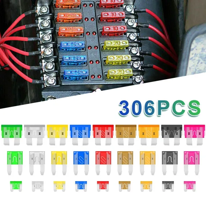 306Pcs fuse box for car set Standard small medium micro Blade Fuses