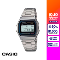 CASIO นาฬิกาข้อมือ CASIO รุ่น A158WA-1DF วัสดุสเตนเลสสตีล สีดำ