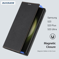 DUX DUCIS สำหรับ Samsung S23/S23อัลตร้า/S23 Plus เคสครอบป้องกันพนังกระเป๋าสตางค์หนังคุณภาพสูงของแท้