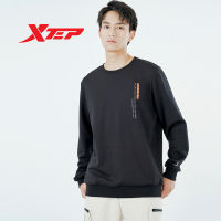 Xtep เสื้อสเวตเตอร์ถักแขนยาวสำหรับผู้ชาย,เสื้อกีฬาแฟชั่นของผู้ชายคอกลมถักแบบสวมหัว880329920220