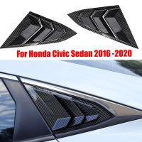 【LZ】 For Honda Civic 10th Gen 2016-2020 Sedan Rear Side Window Louvers Air Vent Scoop Shades Cover Trim Blinds Carbon Car Accessories